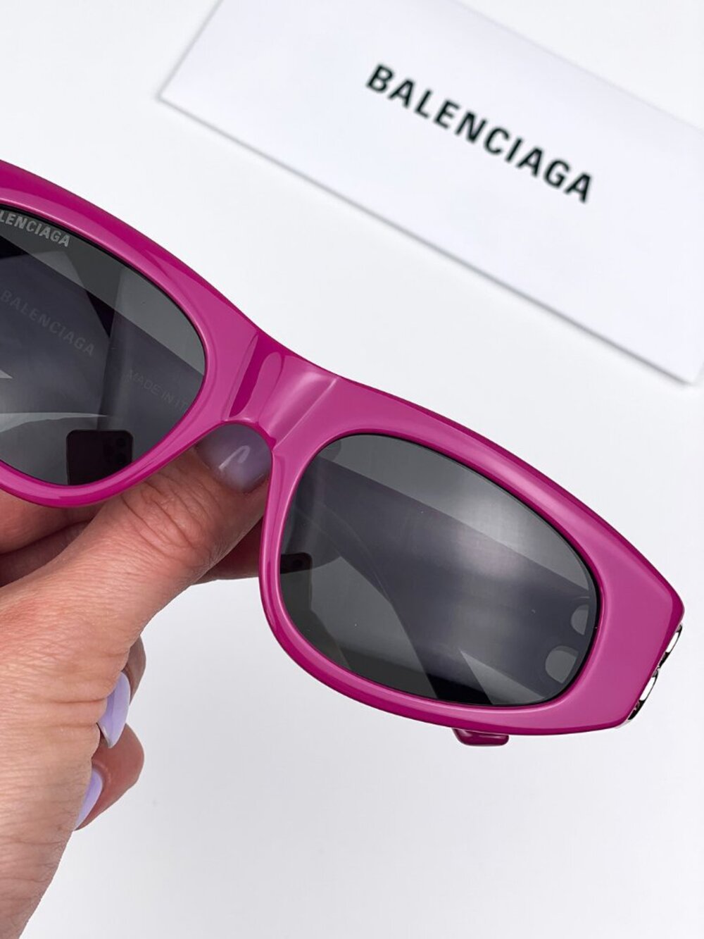 BALENCIAGA BB0095S 017 FUCHSIA PINK CAT EYE UNISEX SUNGLASSES
